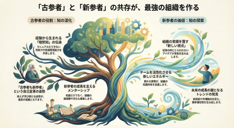 古参者と新参者の共存と役割